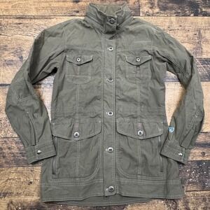 KUHL Rekon Womens XS‎ Olive Green Cotton Blend Utility Jacket